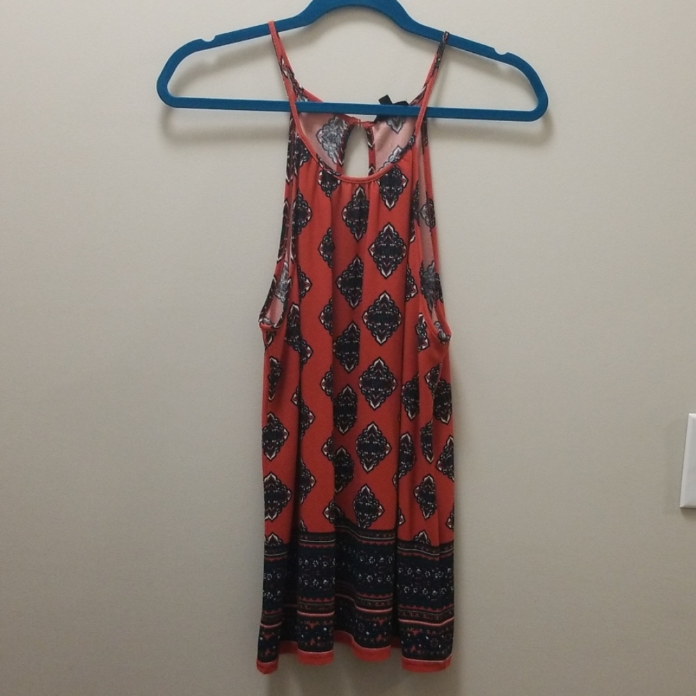 Orange with cool design tank top
